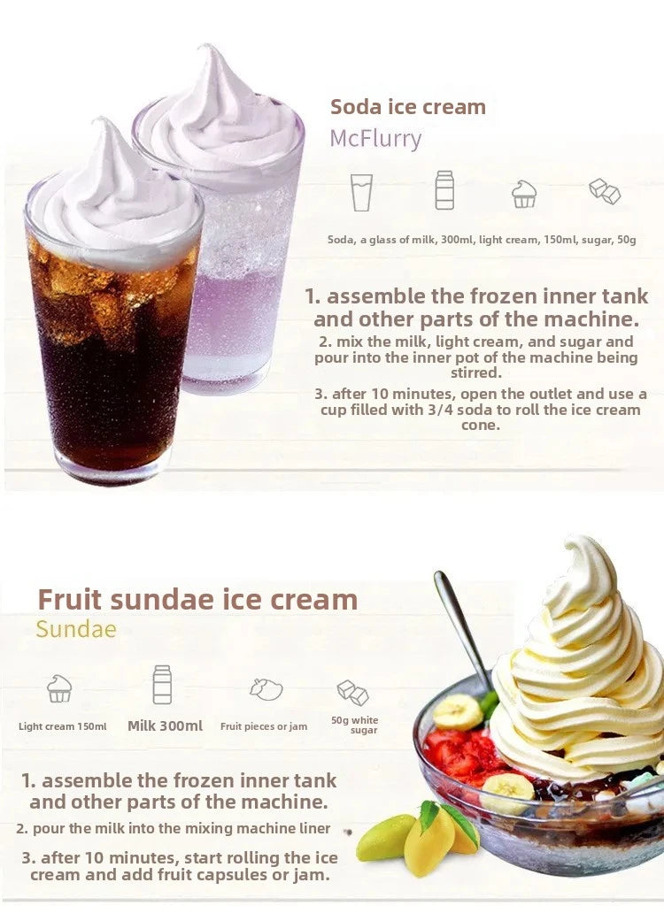 Electric Household and Travel-Ready Ice Cream Maker