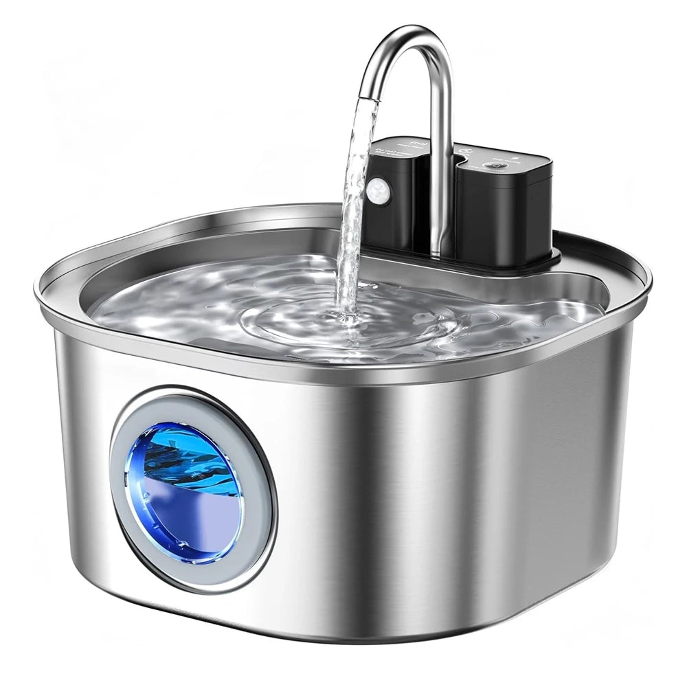 Smart Stainless Steel Wireless 3L Pet Water Fountain